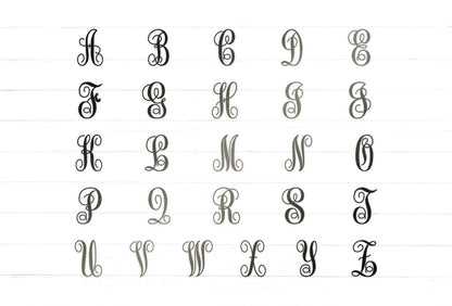 Swirly Triple Initial Monogram