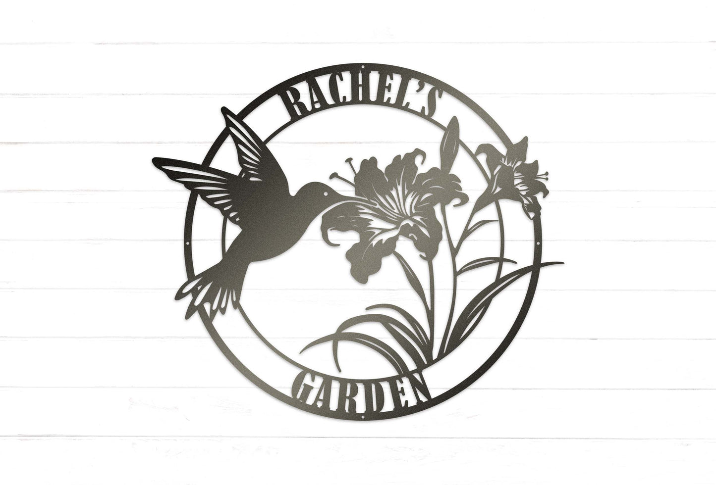 Custom Hummingbird Lilly Garden Sign