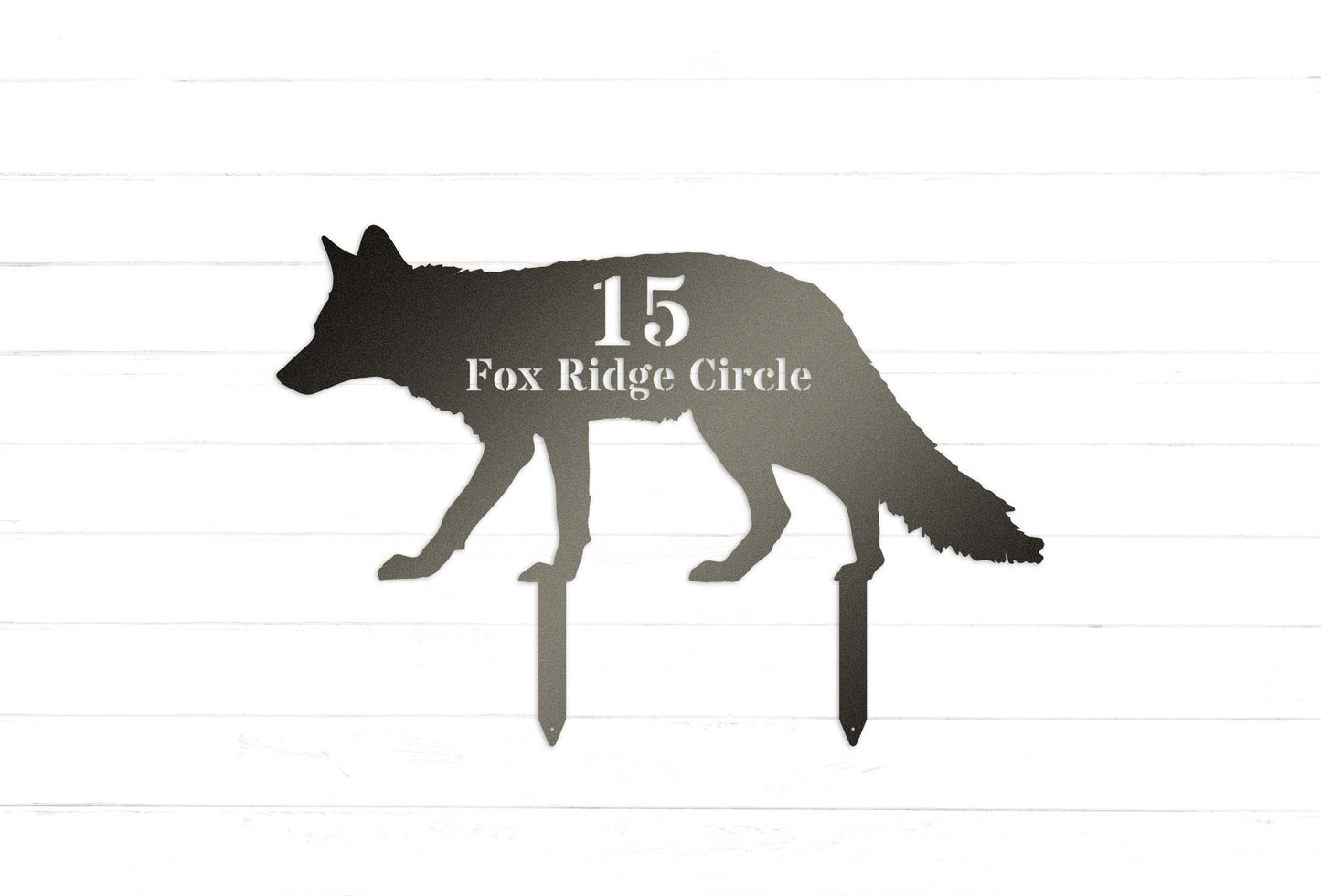 Personalized Fox House Number Yard Stake