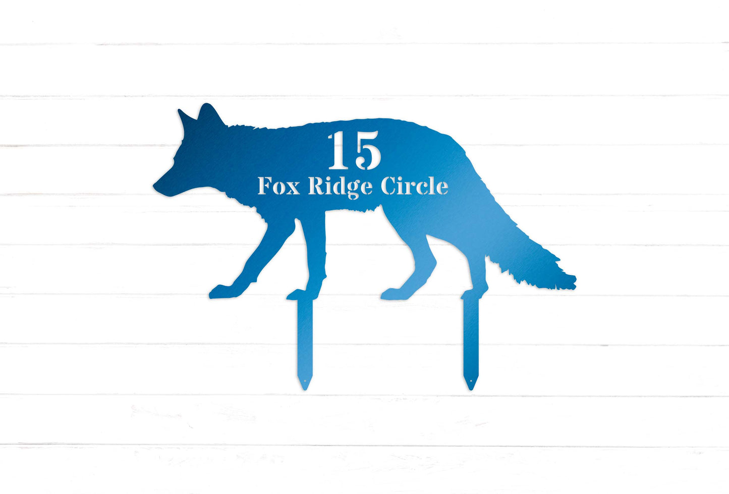 Personalized Fox House Number Yard Stake