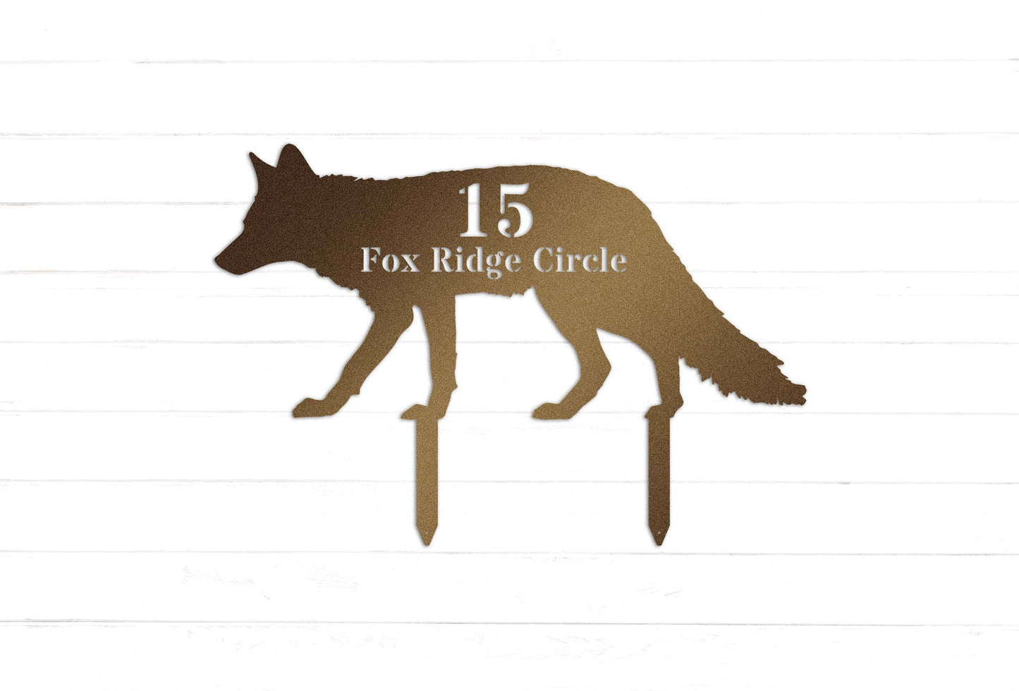 Personalized Fox House Number Yard Stake