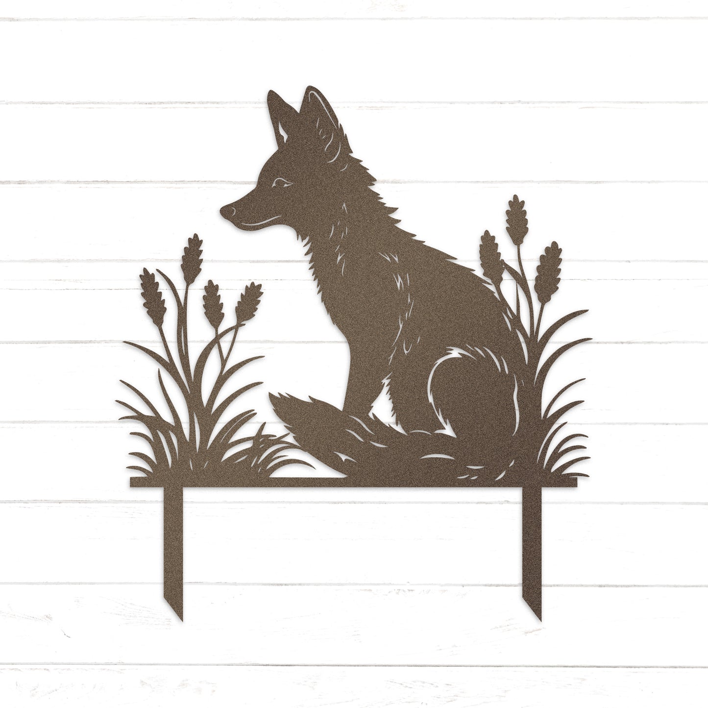 Whimsical Fox Metal Garden Stake