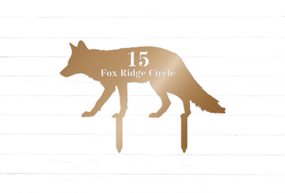 Personalized Fox House Number Yard Stake