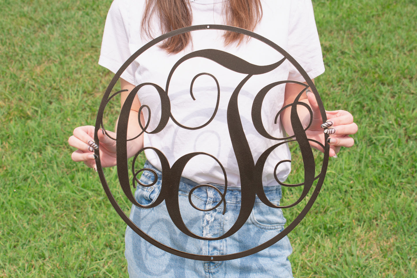 Swirly Triple Initial Monogram