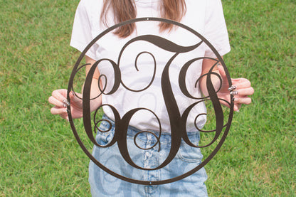 Swirly Triple Initial Monogram