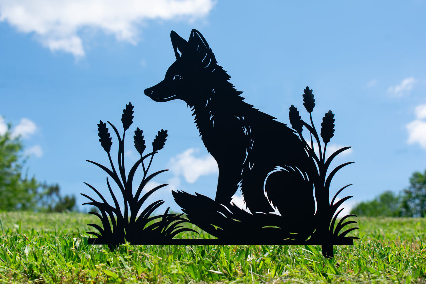 Whimsical Fox Metal Garden Stake