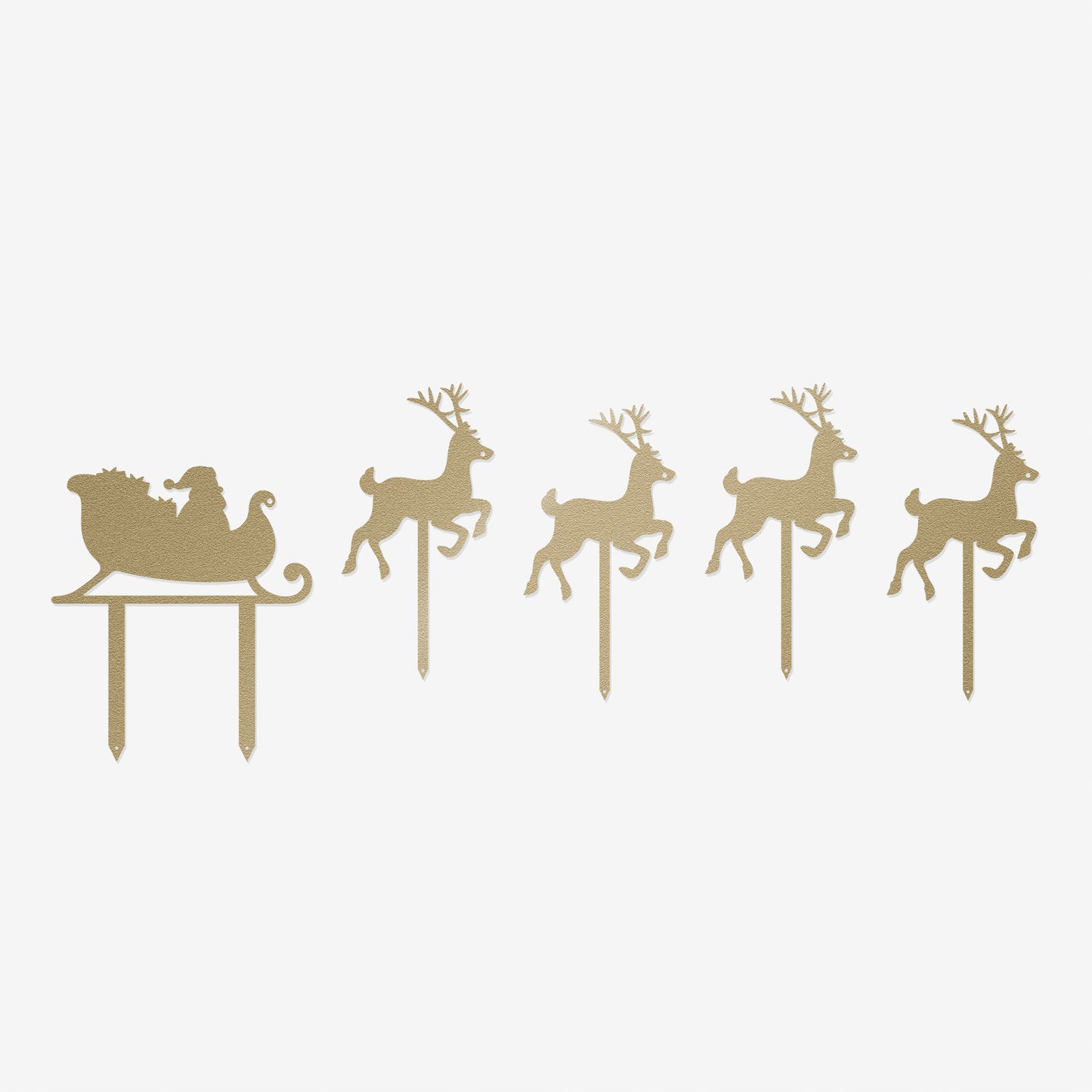 Santa Sleigh Reindeer Yard Stakes