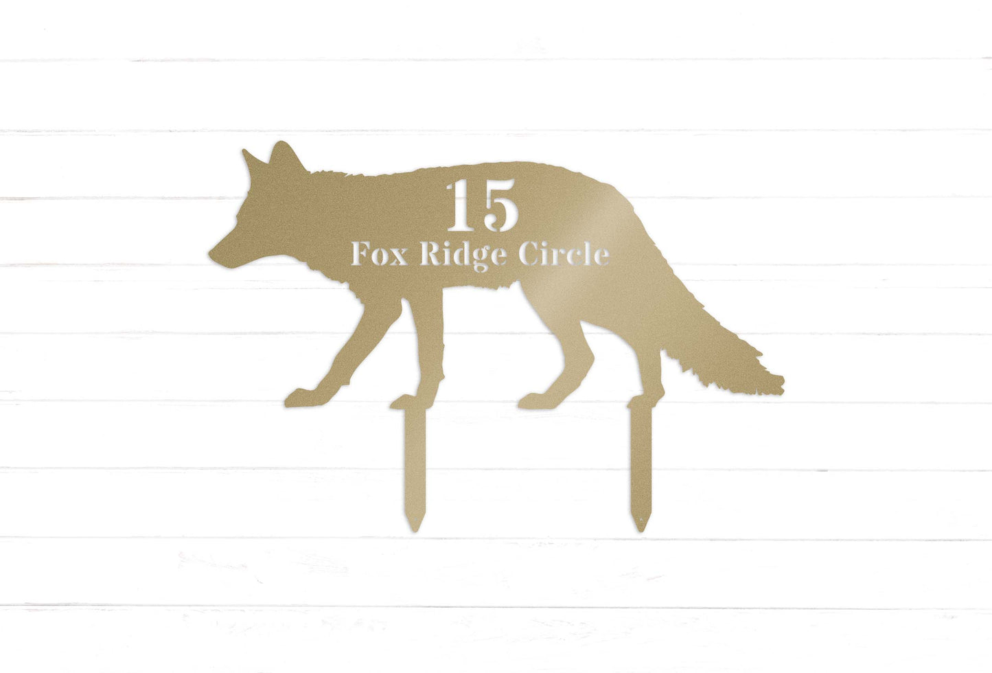 Personalized Fox House Number Yard Stake