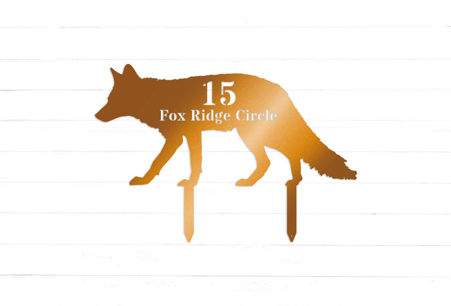 Personalized Fox House Number Yard Stake