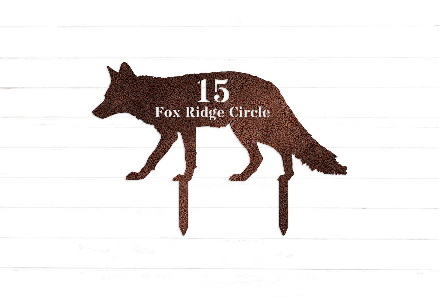 Personalized Fox House Number Yard Stake