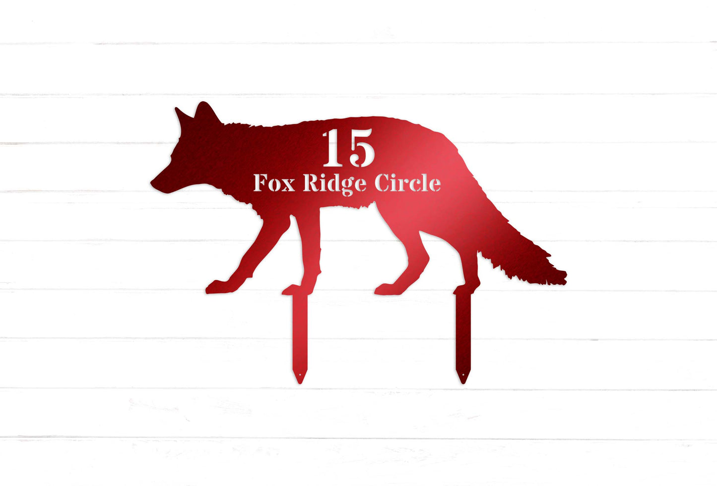 Personalized Fox House Number Yard Stake