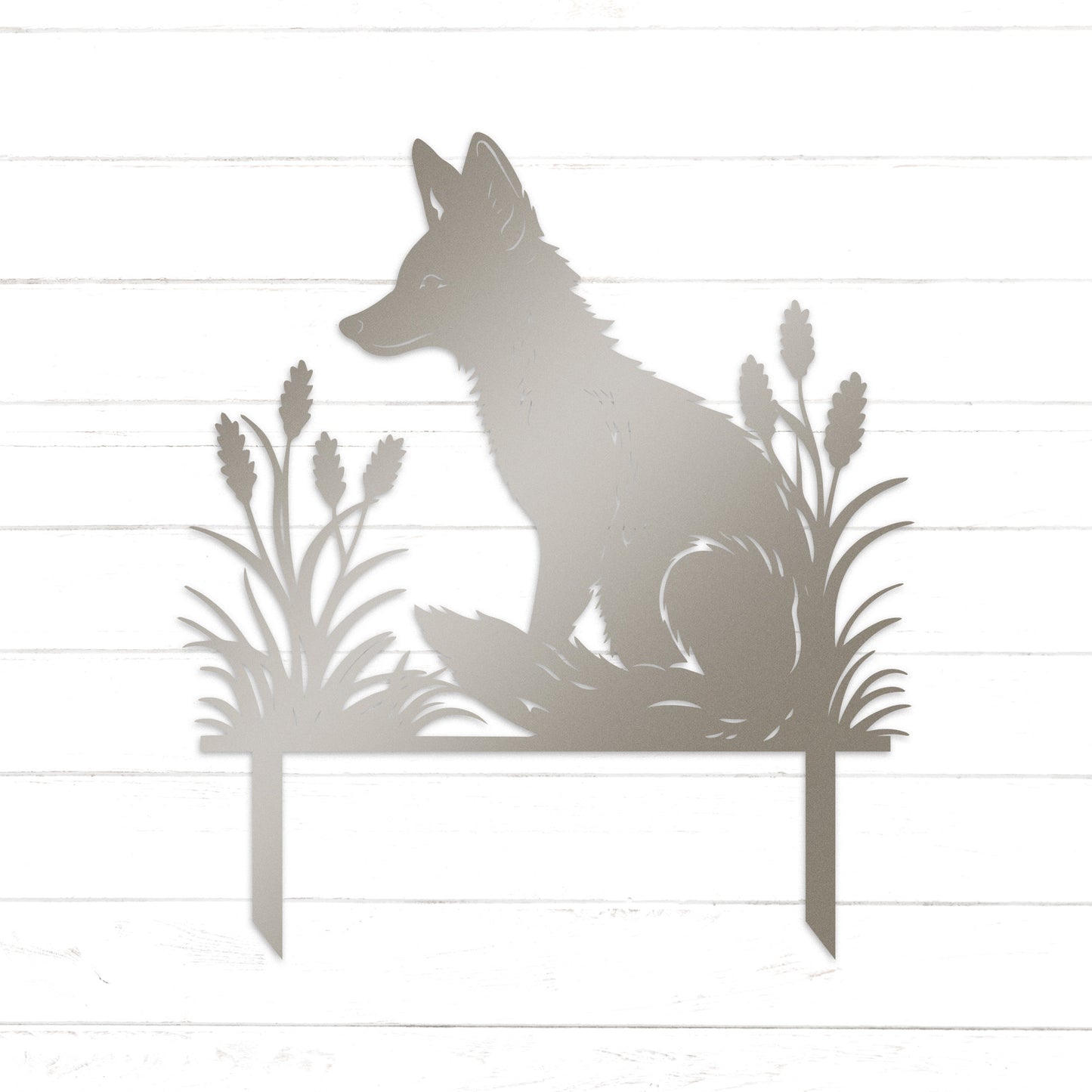 Whimsical Fox Metal Garden Stake