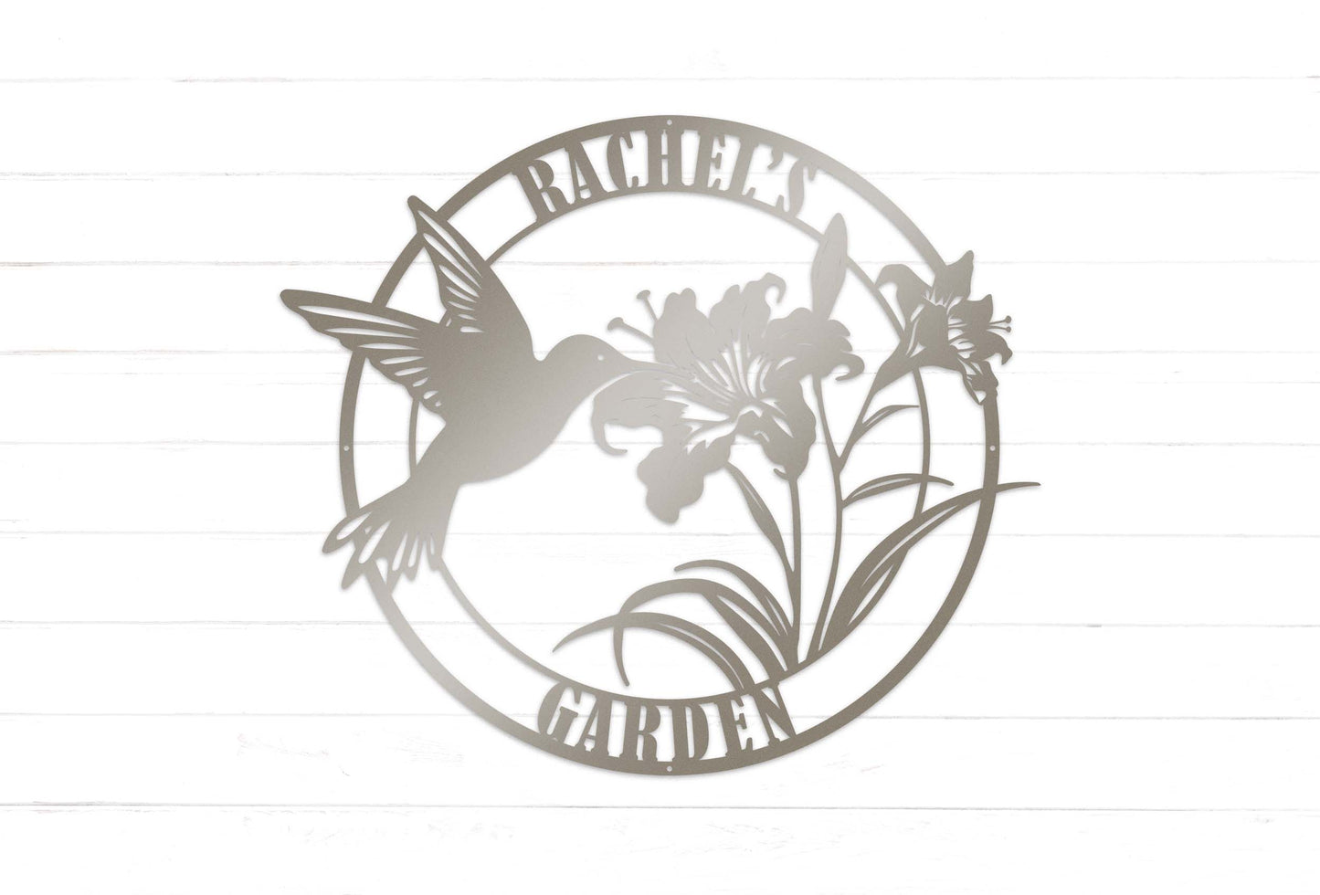 Custom Hummingbird Lilly Garden Sign