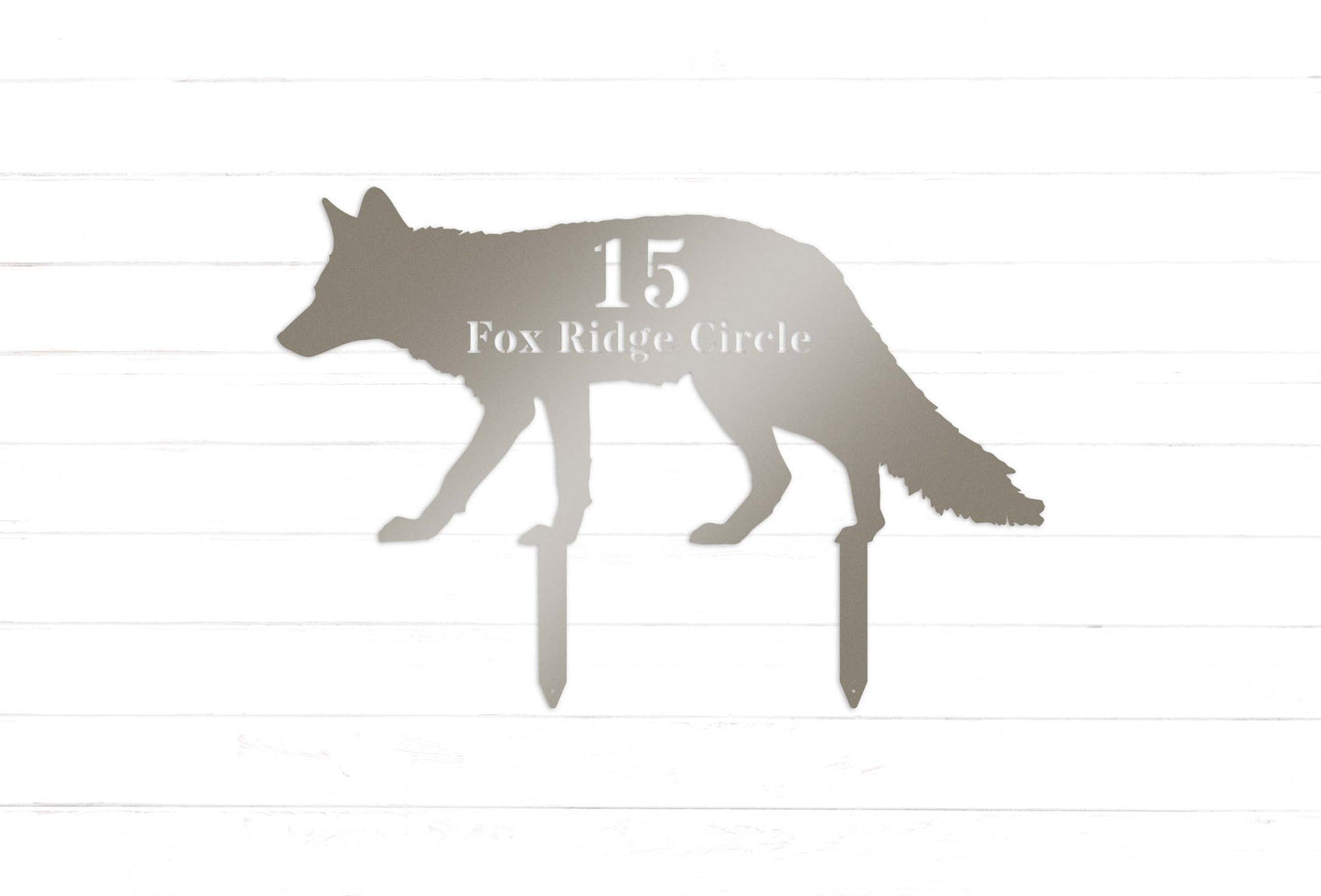 Personalized Fox House Number Yard Stake