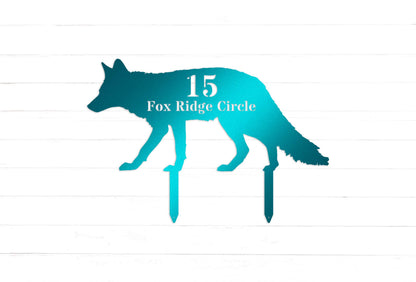 Personalized Fox House Number Yard Stake