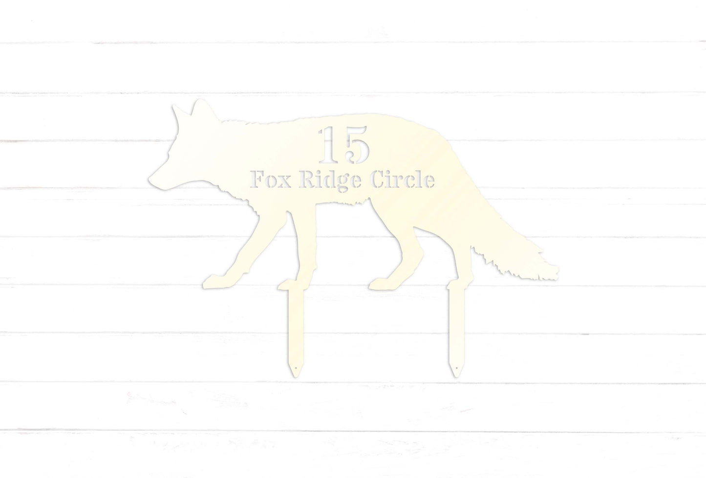 Personalized Fox House Number Yard Stake