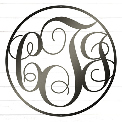 Swirly Triple Initial Monogram