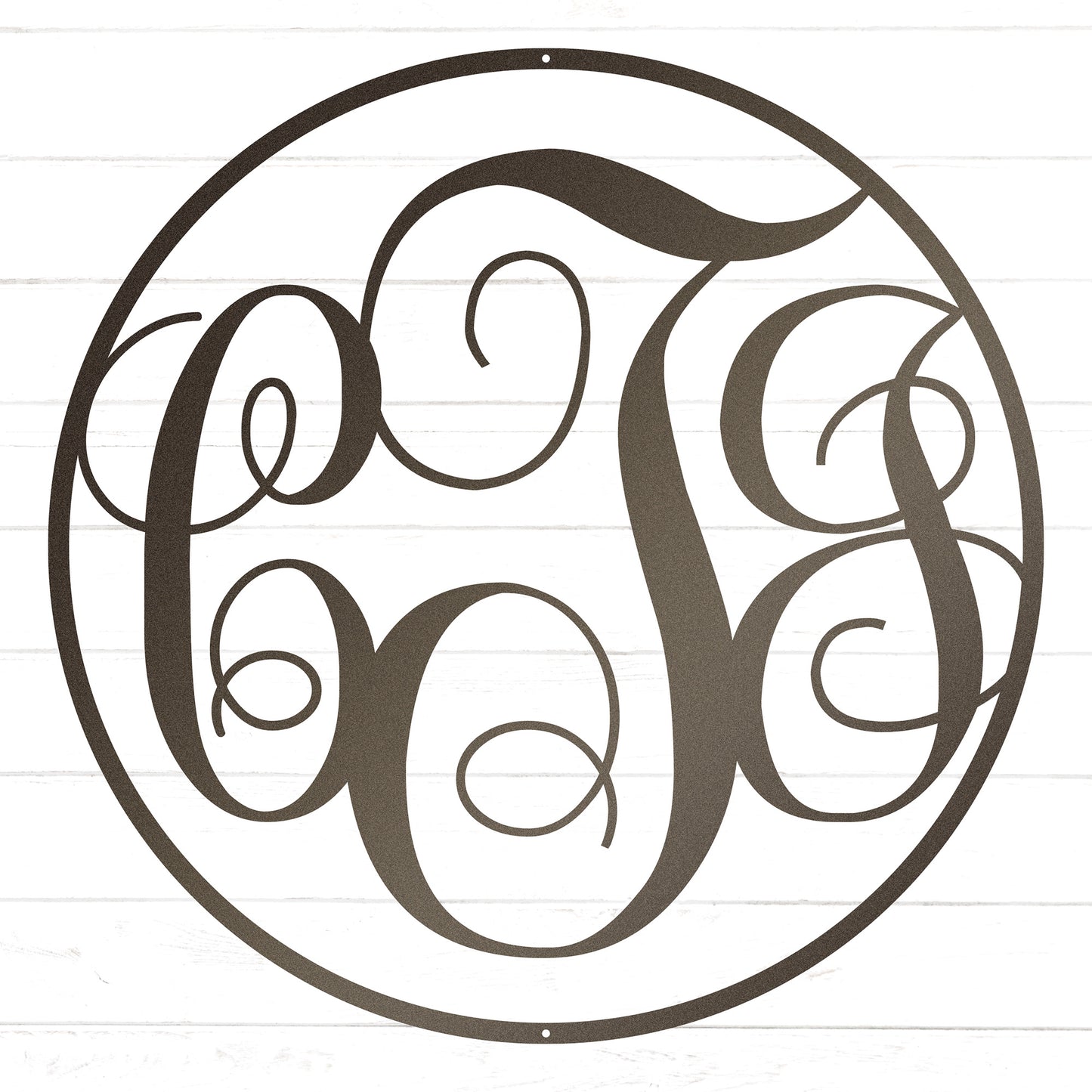 Swirly Triple Initial Monogram