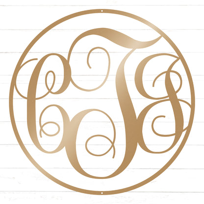 Swirly Triple Initial Monogram