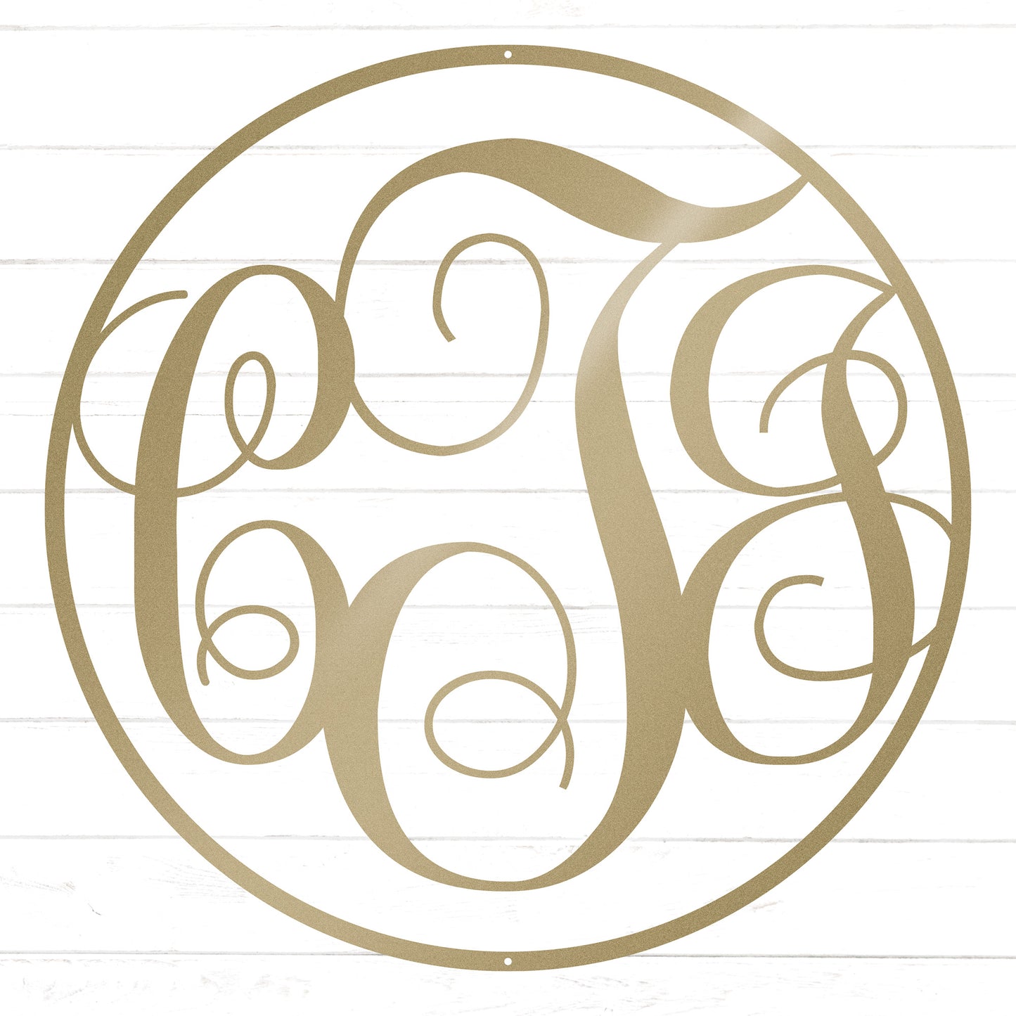 Swirly Triple Initial Monogram