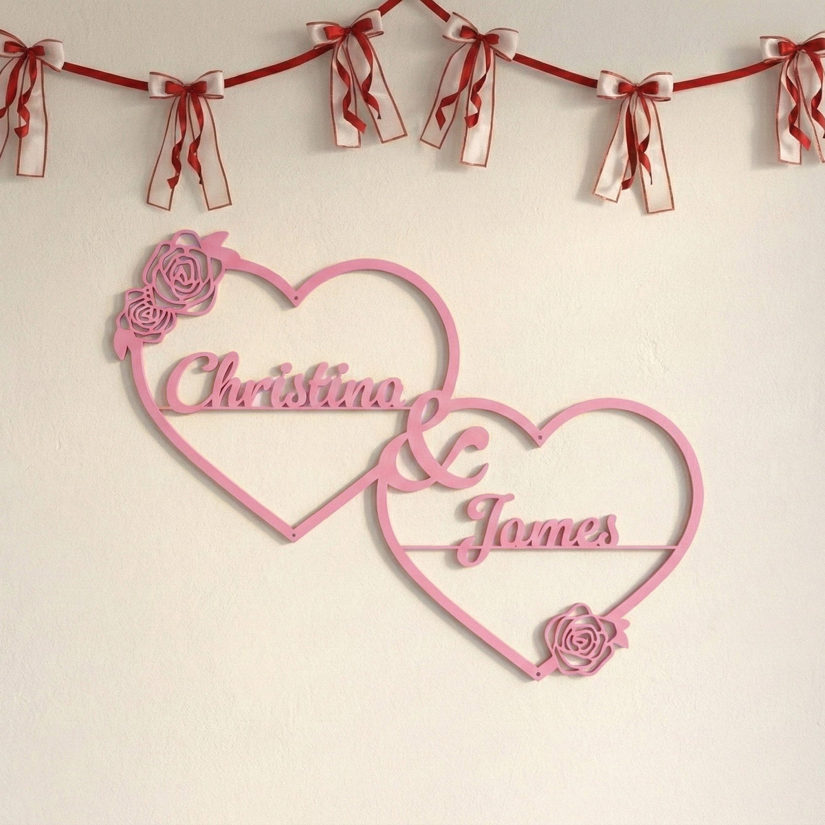 Double Heart & Rose Monogram – Infinity Metals Design