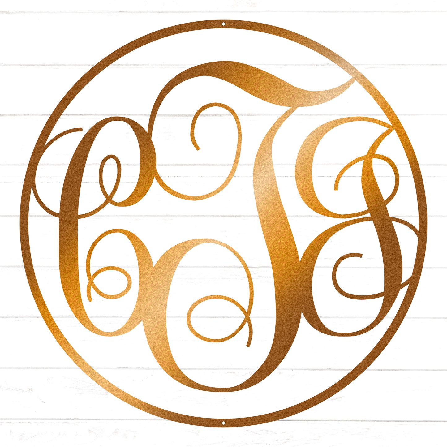 Swirly Triple Initial Monogram