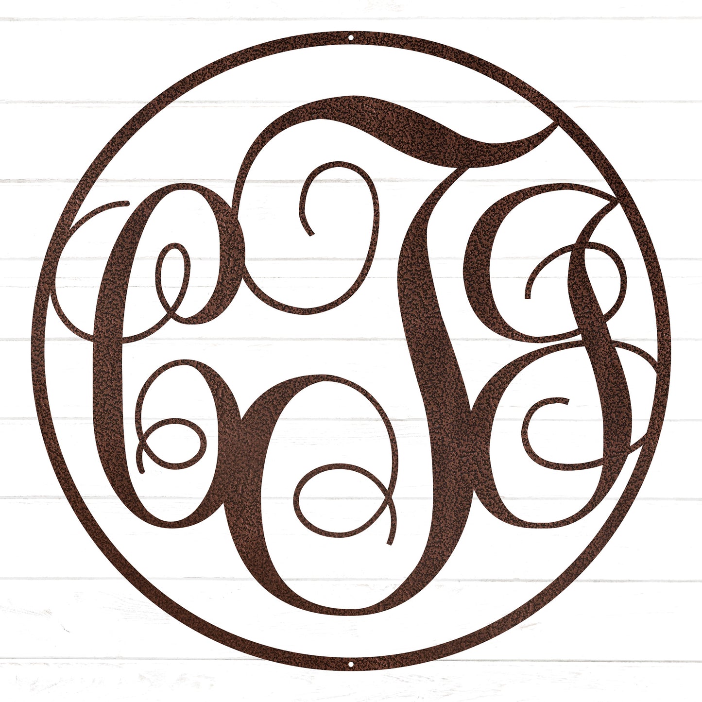 Swirly Triple Initial Monogram