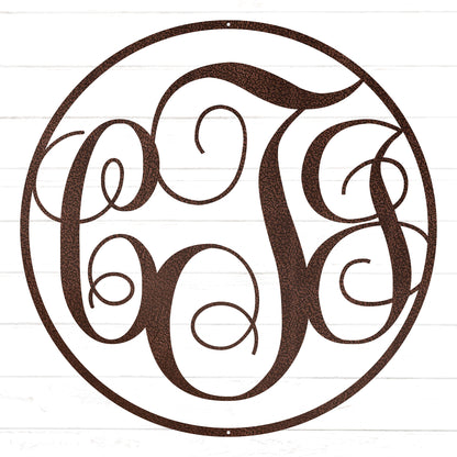 Swirly Triple Initial Monogram