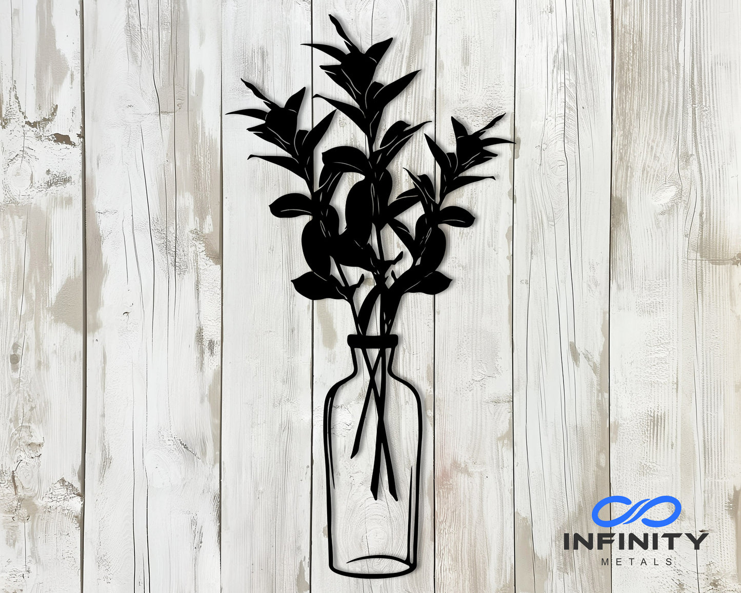 Plant Vase Metal Wall Art