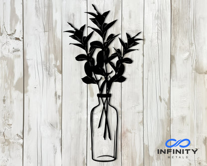 Plant Vase Metal Wall Art