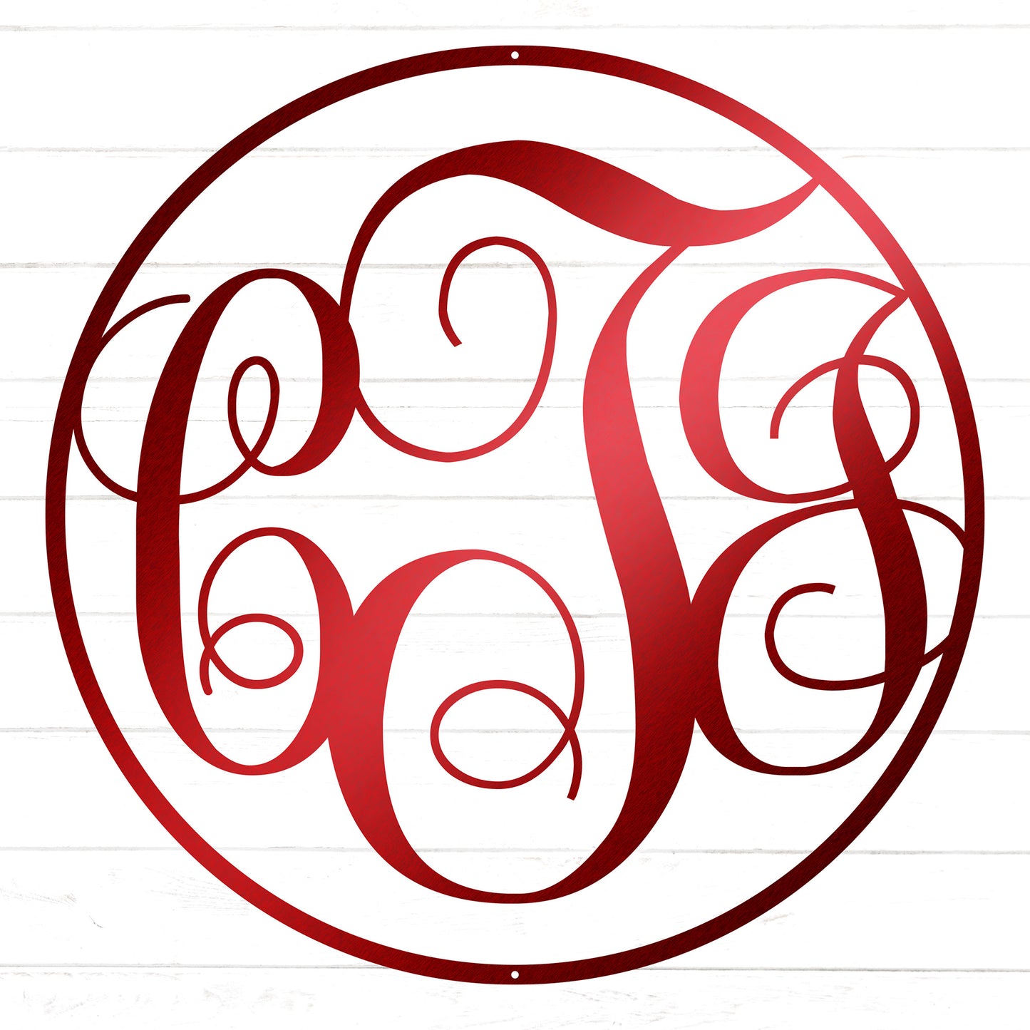 Swirly Triple Initial Monogram