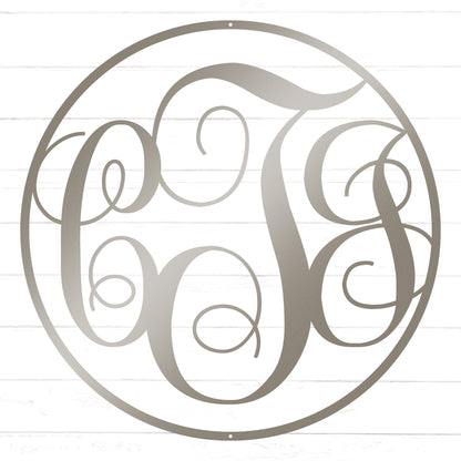 Swirly Triple Initial Monogram