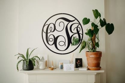 Swirly Triple Initial Monogram