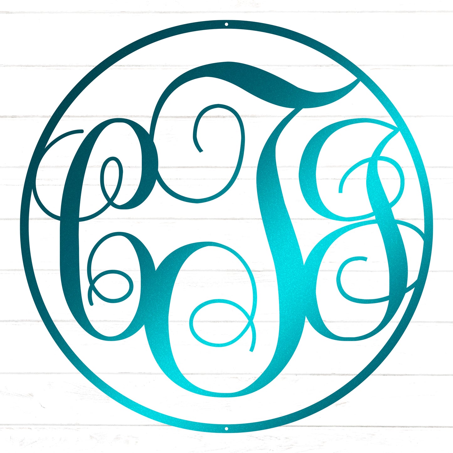 Swirly Triple Initial Monogram