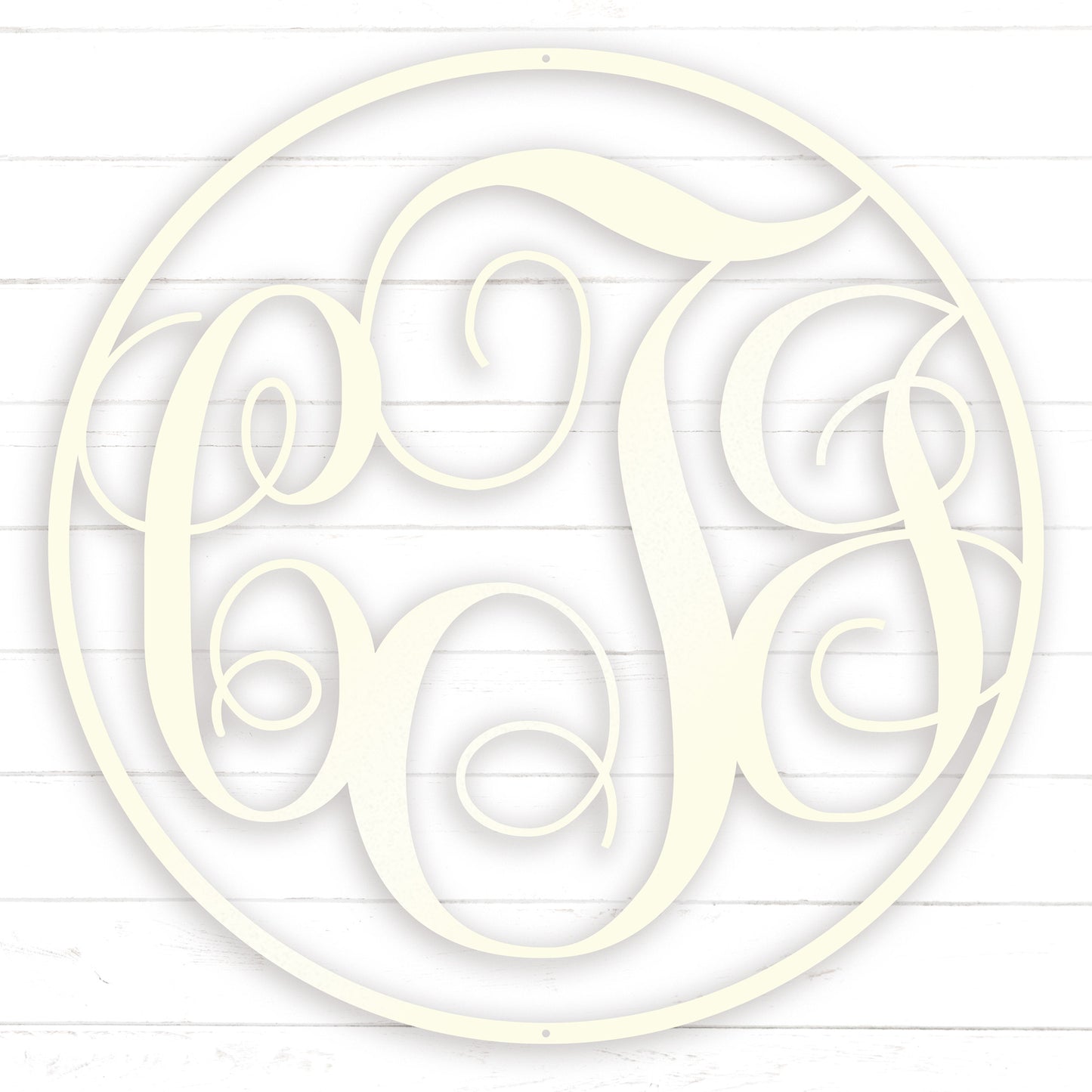 Swirly Triple Initial Monogram